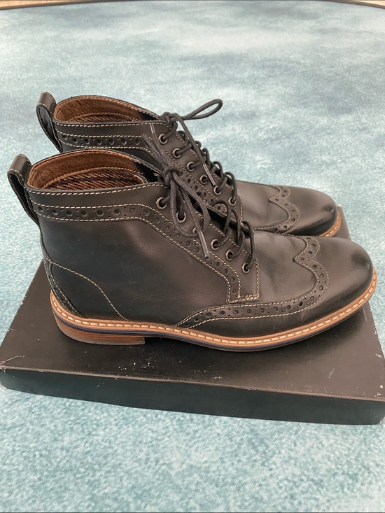 Clark’s BOSTONIAN - Men\'s Black Leather Wingtip Lace-Up Boots - NEW Never Worn main image 11
